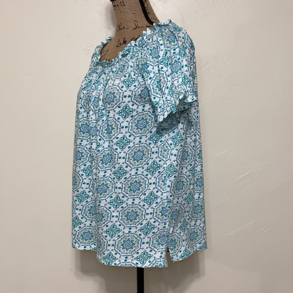 NWOT Women’s LOFT Outlet Short Sleeve Elastic Collar Top - Picture 2 of 13